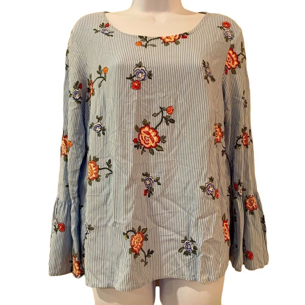Alexander Jordan floral stripe‎ top